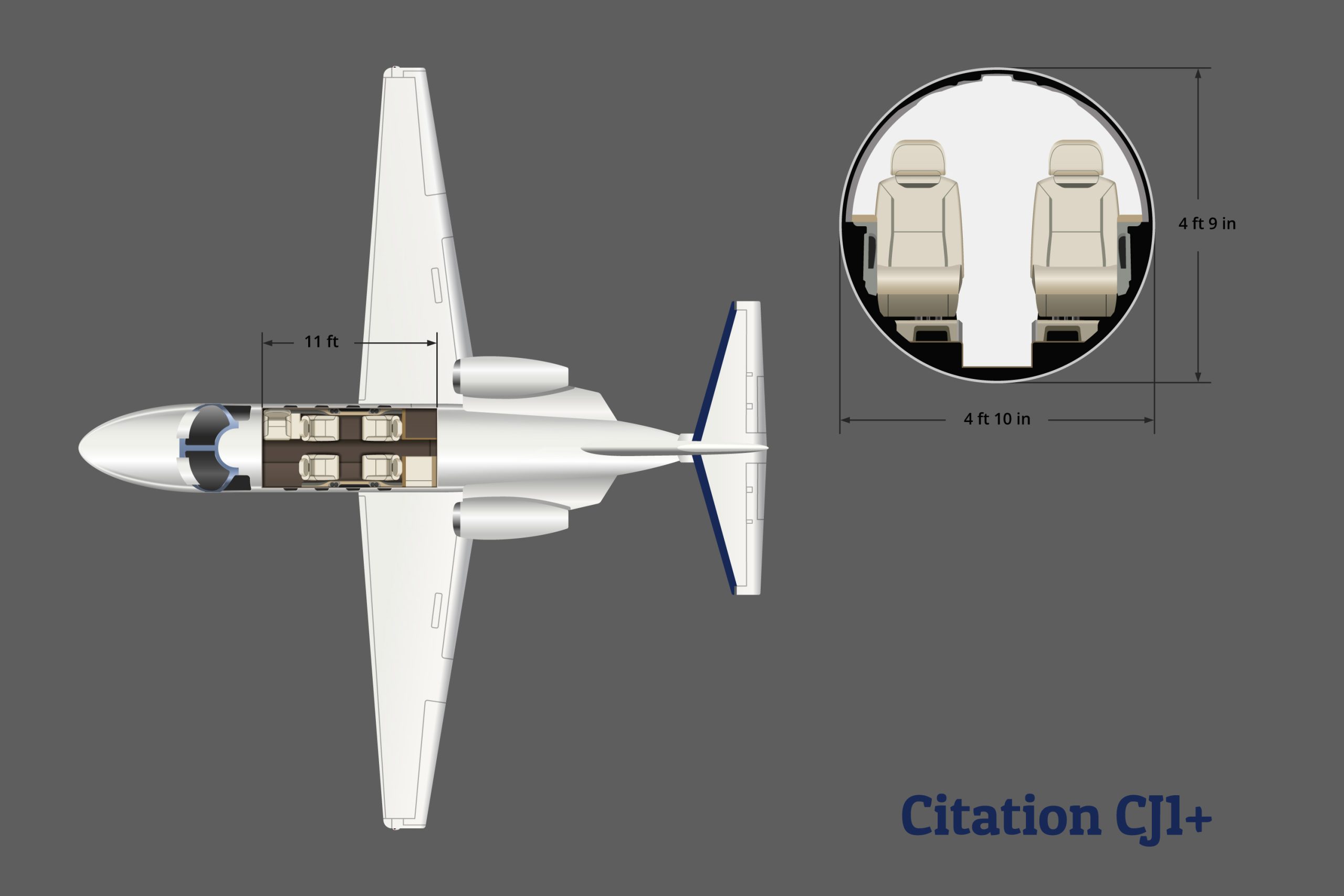 Citation CJ1+ Floor Plan - The Jet Agent