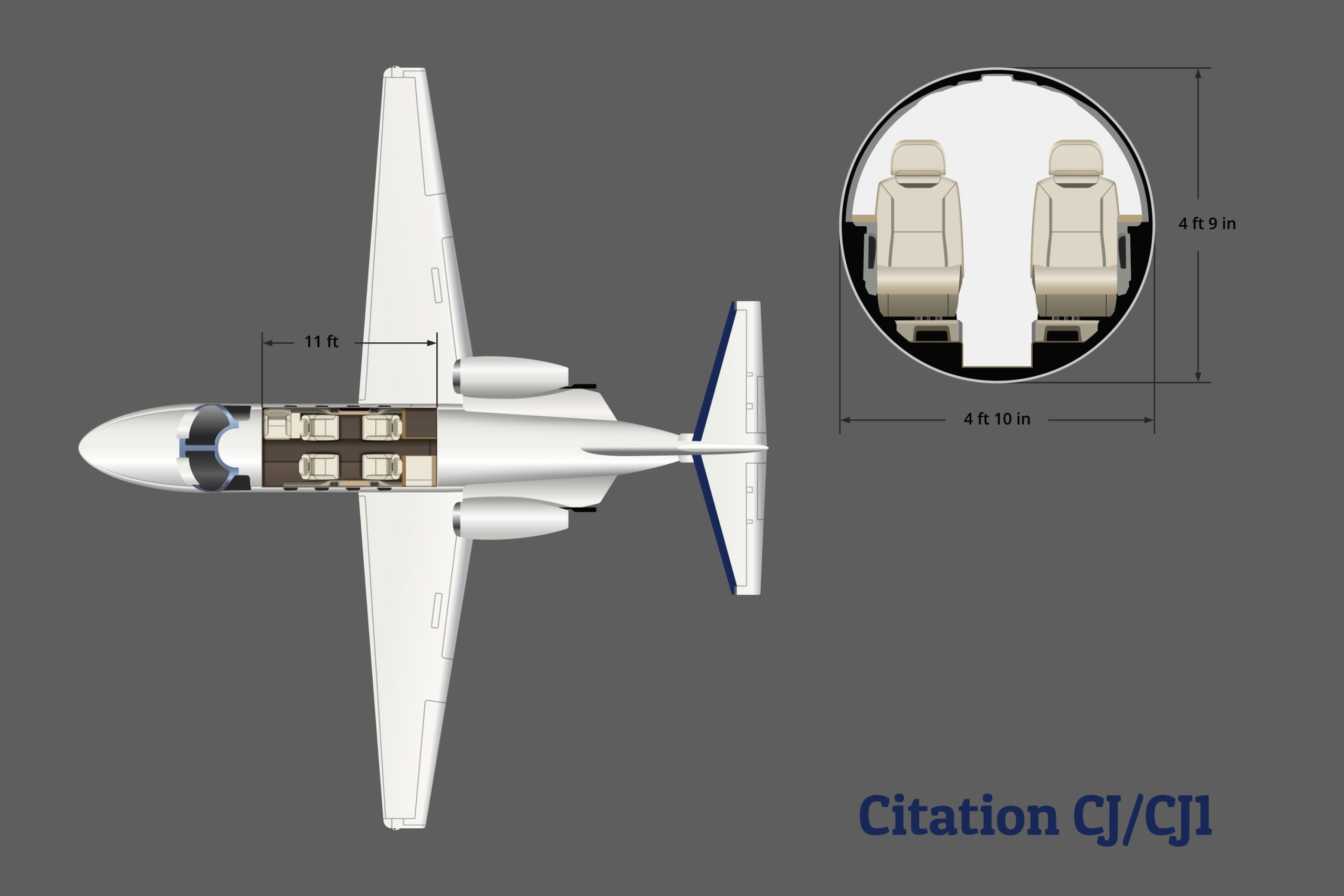 Citation CJ1 Floor Plan - The Jet Agent