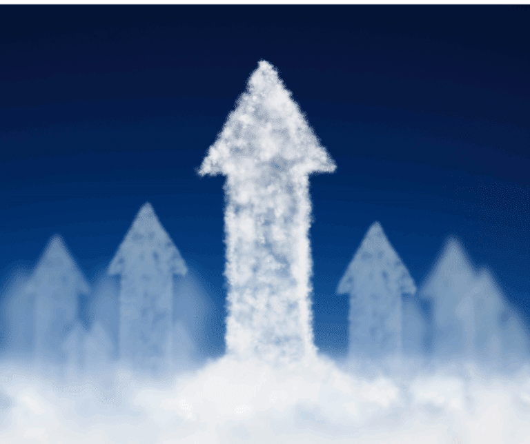 Clouds shaped like arrows against dark blue sky - representing data Movers & Shakers: 3 Most Active Citation Markets in August 2025 | The Jet Agent